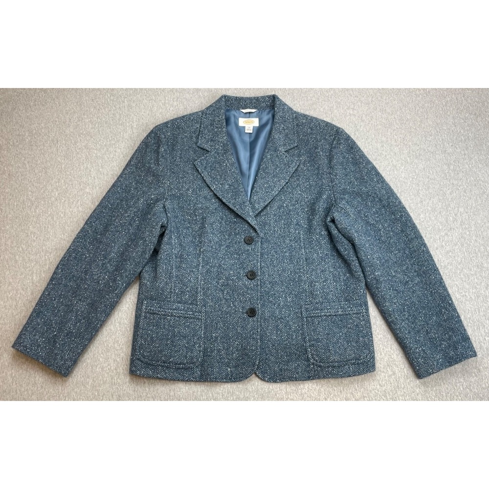 Talbots‎ Blazer Womens 20 Herringbone Wool Blend 3-Button Single Breast Lined